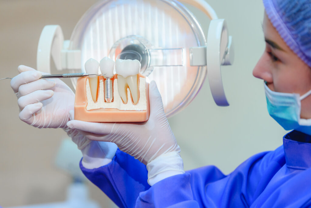 Medical treatment at dental clinic or dentist office.