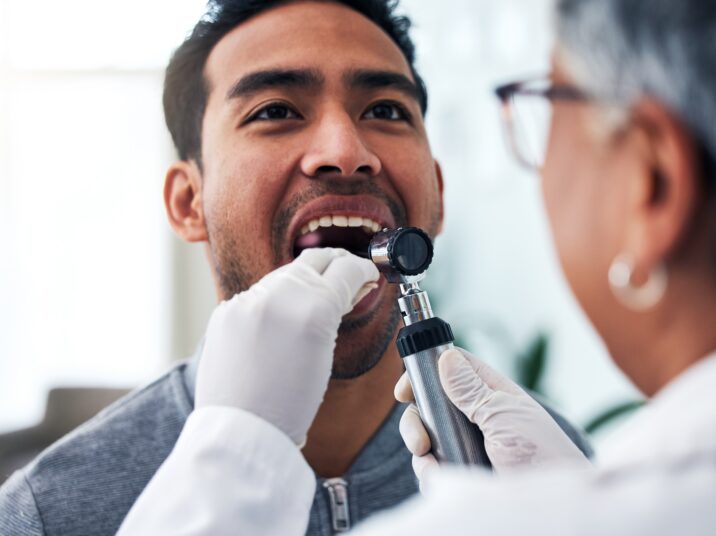 Medical,,Check,And,Doctor,With,Person,And,Throat,In,Hospital