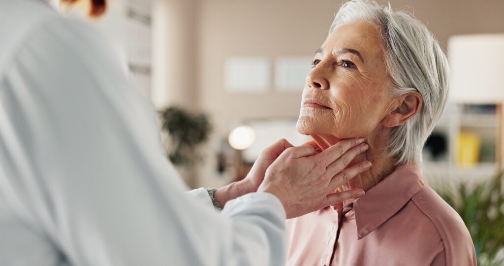 Office,,Lymph,And,Old,Woman,In,Consultation,With,Doctor,For